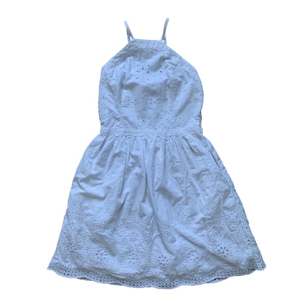 Abercrombie & Fitch White Eyelet Mini Dress S - Picture 1 of 8